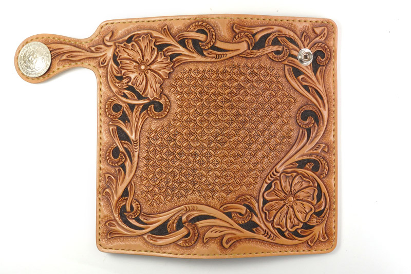 Samurai Craft | Rakuten Global Market: Long wallet A-1 Sheridan style carving geometric ...