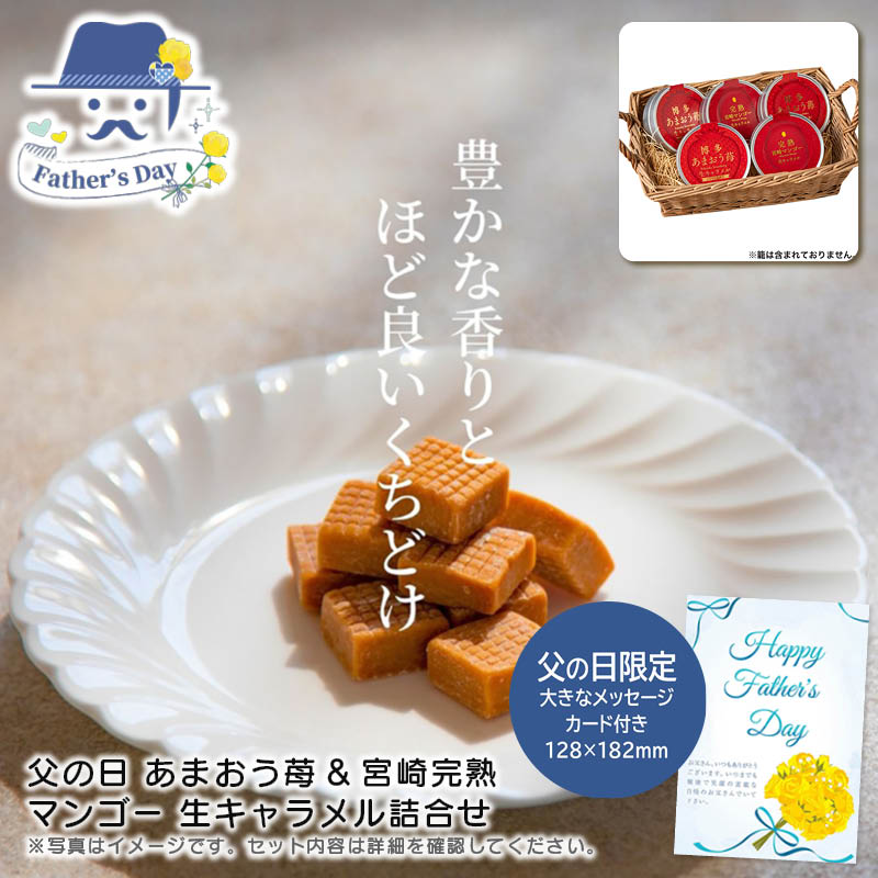 父の日 ギフト<br>父の日 あまおう苺&宮崎完熟マンゴー 生キャラメル詰合せ<br>人気 おすすめ 食品 精肉 肉 肉加工品 <br>※こちらの商品は、メーカーおよび委託倉庫からの発送です。