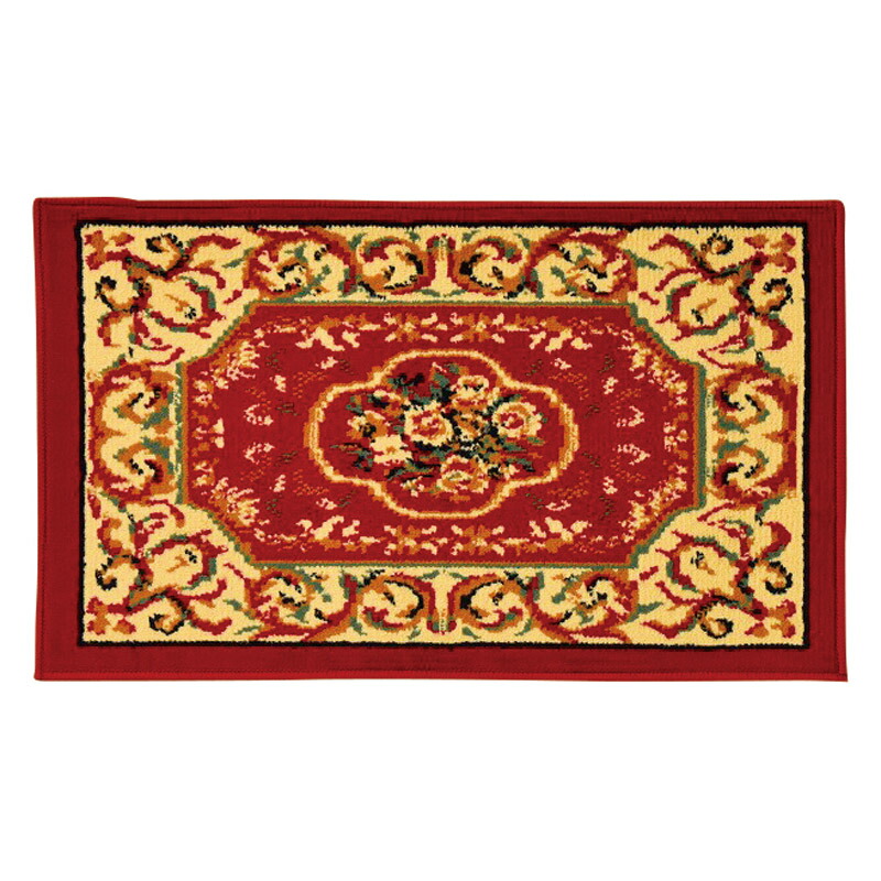 約90x60cm (レッド)ウィルトン織ペルシャン 柄マット 新品⁄取寄品特選商品2オリエンタルW ウィルトン織