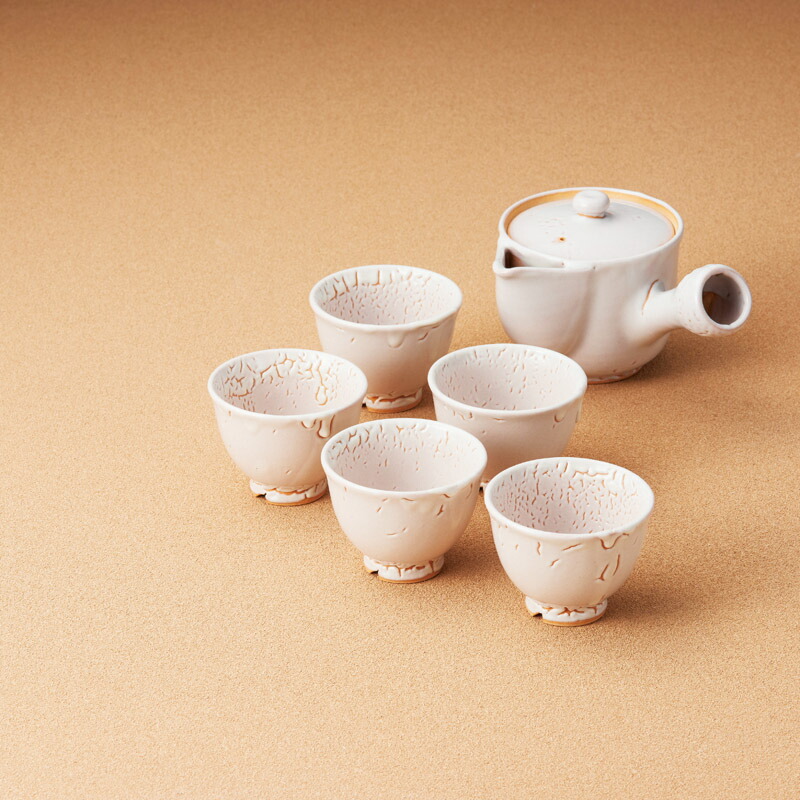 ＜萩焼＞白萩番茶器揃 S2-85一般受け おすすめ 食料雑貨類 瀬戸もの 和瀬戸もの 早見表御召しもの 和皿 ※こちらの商いものは、製造会社および預けるバス発着場からの送りとどけるです。