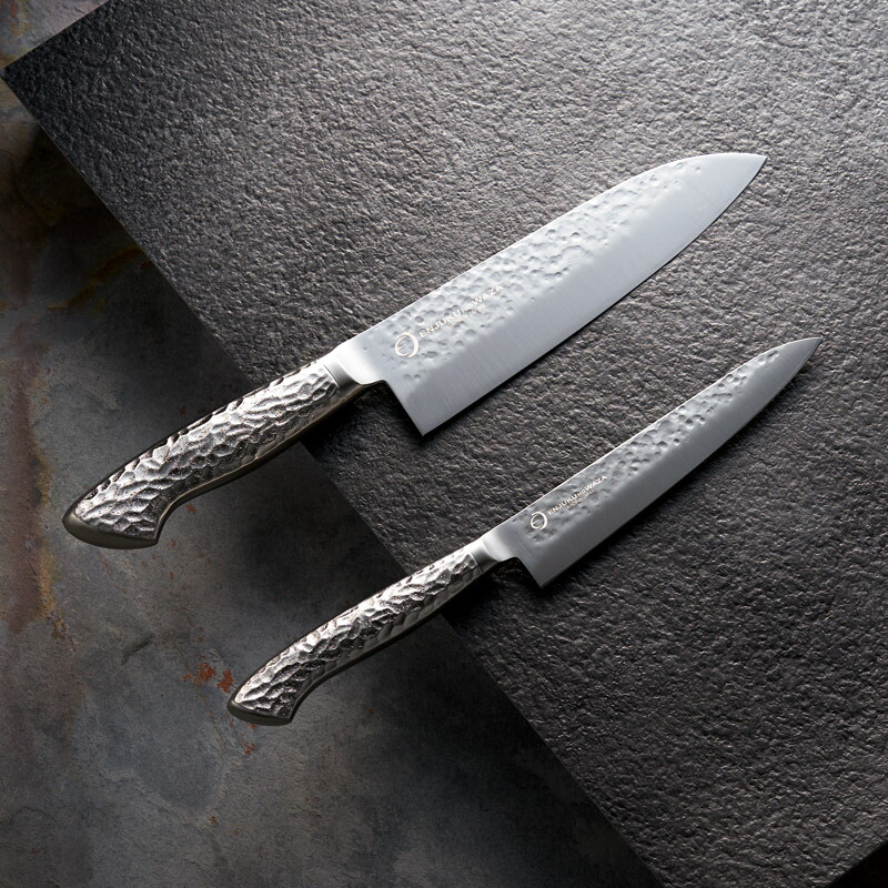 楽天市場】燕熟の技 オールステンレス槌目三徳包丁 180mm EJRK-3000