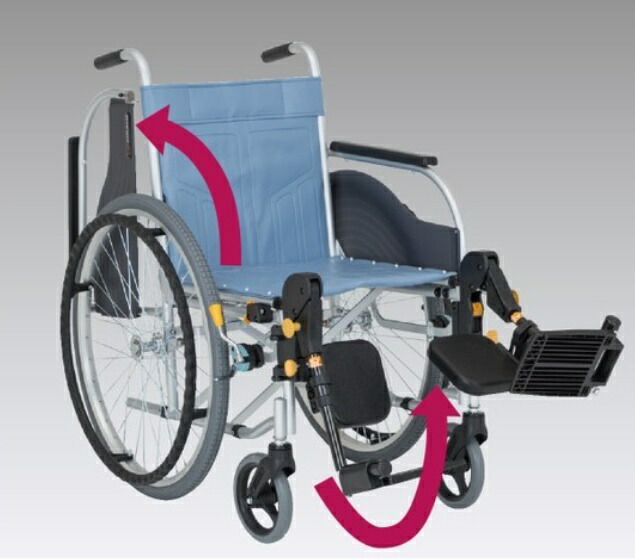 【法人宛送料無料】 (松永製作所) CM-251HB-SE スチール製車椅子 自走式 介助ブレーキ無し ノーパンクタイヤ仕様 脚部エレベーティングユニット装備