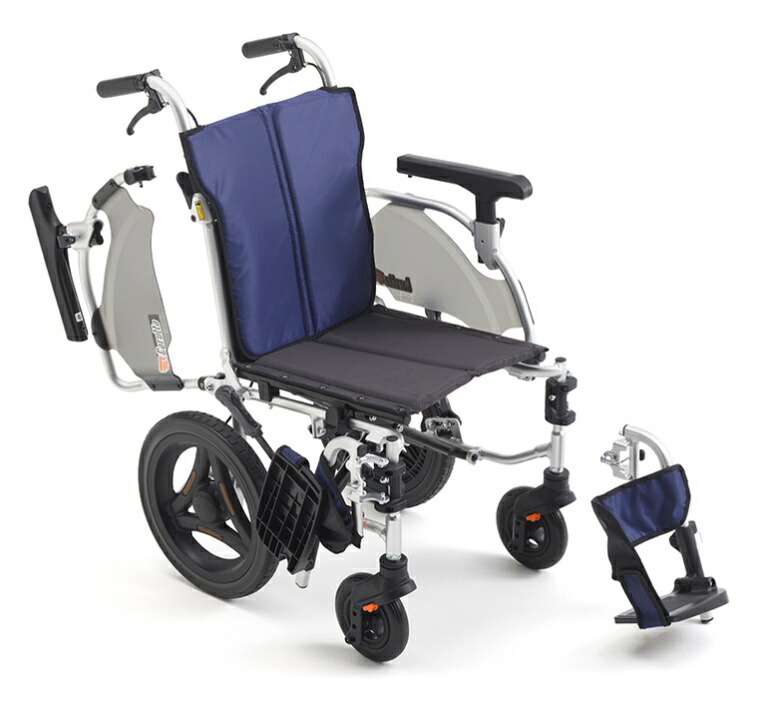 (ミキ) しり押し式車いす CRT-SG-10 軽さ パウダーコンパクト 肘掛跳ね上げ 脚部律動的な調子アウト 折りたたみ 介護 老いらく者