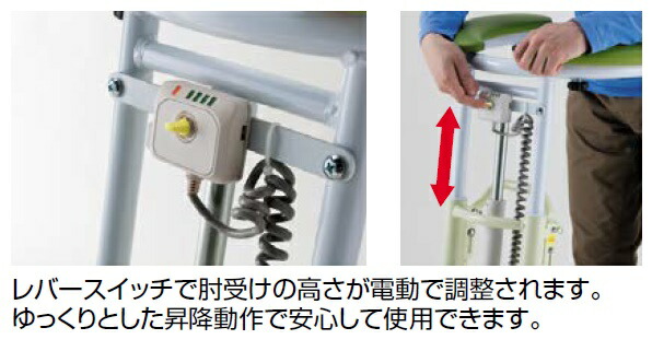おまけ付 日進医療器 電動トレウォークスリム 歩行車 歩行器 コンパクト 肘置きタイプ 電動肘置昇降 介護 高齢者 大人用 屋内用 歩行補助 歩行訓練 種類 リハビリ 病院 施設 Nissin Fucoa Cl