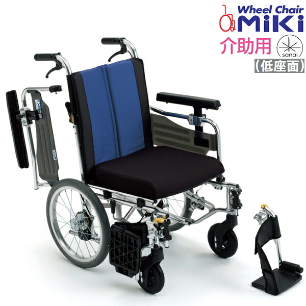 (ミキ) 多役立つこと型 車いす しり押し式 低床手合い BAL-10 座面高合わせる能力のある ノーパンクタイヤ遣りくち 肘掛跳ね上げ 脚部律動的な調子アウト 折りたたみ 座布団付 介護 老いらく者 足漕ぎ 座幅40珊 耐荷重100kg 類概念 MiKi