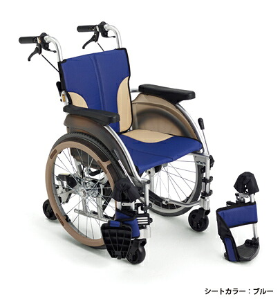 (ミキ) 車椅子 6輪 コンパクト スキット500 SKT-500 自走式 スリム ノーパンクタイヤ仕様 折りたたみ 耐荷重100kg ブルー/レッド/ブラウン MiKi|介護shop サンアイ