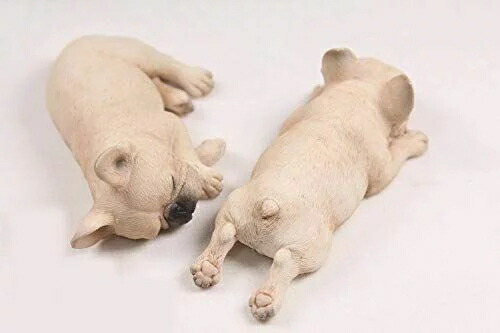 超リアル ミニチュア フレンチブルドッグ レジン 1/6 フレブル 癒し系 置物 小物 インテリア 犬 フィギュア 2コ 茶系