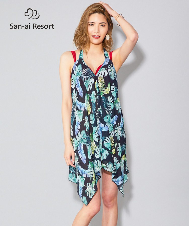 予約販売品 楽天市場 San Ai Resort リーフ柄 パレオワンピース M 水着 みずぎ ミズギ パレオワンピース レディース水着 三愛水着楽園 Ai楽天市場店 驚きの値段 Advance Com Ec