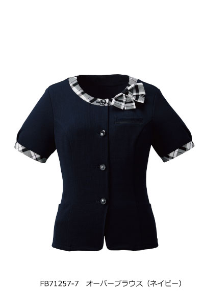 FB71257-7 オーバーブラウス（ネイビー） 吸汗速乾 軽量 （5号～23号） FOLK フォーク【会社制服Sanapparel】