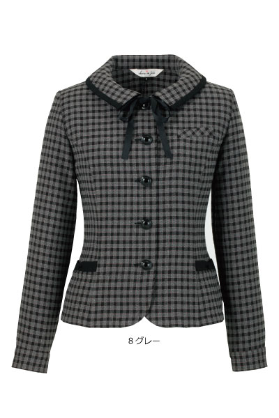 事務服・制服 en joie21005 長袖オーバーブラウス グレー【5～25号】【会社制服Sanapparel】※21～25号は受注生産となります。