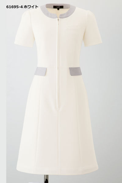 サロン・エステ・クリニック・制服　en joie61695　ワンピース　ストレッチ　防汚加工　吸汗速乾【5～23号】大きなサイズ　小さなサイズ　21～23号は受注生産　【会社制服Sanapparel】｜会社制服sanapparel【店】