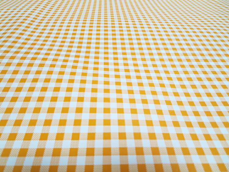 市場 訳あり品 ラッピングペーパー ギンガムチェック柄オレンジ 半才 包装紙 100枚業務用
