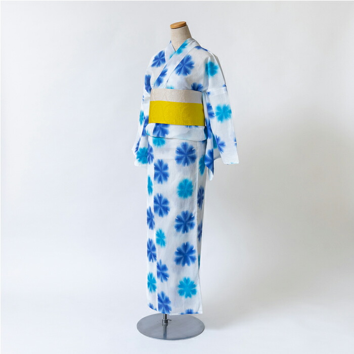【ポイント5倍 クーポン発行】ゆかた 古今 雪花絞り （青&times;エメラルド） 綿 高島ちぢみ ブルー グリーン 仕立て上がり プレタ 浴衣 レディース 婦人用 夏 粋 女性用 涼しい 上品 シック 花火 お祭り 伝統 大人 本格派 日本製｜さんび公式オンラインショップ 41,470円