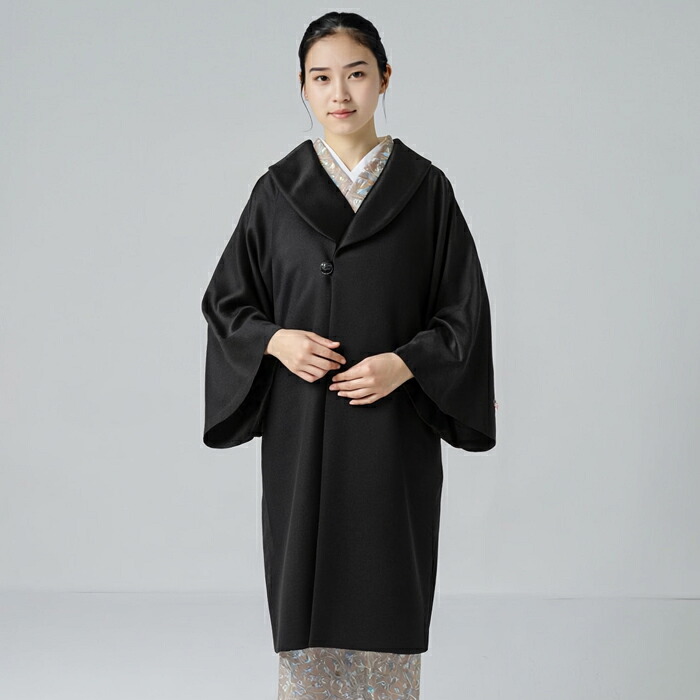 楽天市場】和装コート 黒地 ブラック カシミヤ カシミア100% 深喜