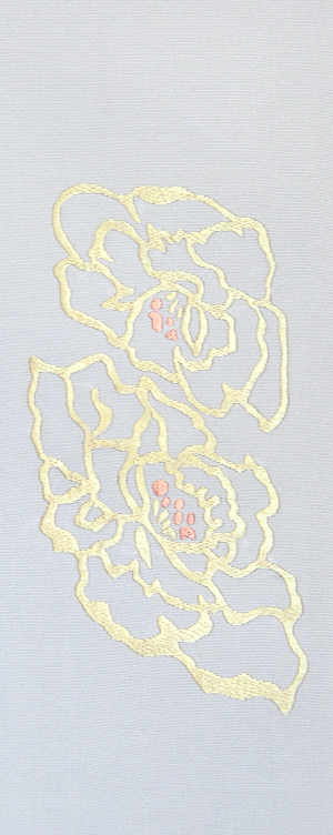 【ポイント5倍 クーポン発行】牡丹 手刺繍半衿 / 正絹・塩瀬 / 袷用 / 白地×金糸 / 半襟|さんび公式オンラインショップ