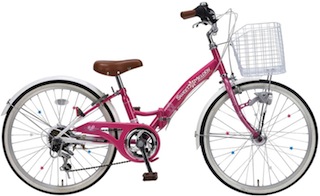 楽天市場】22インチ カゴ付折り畳み自転車小学生 元気な女の子に