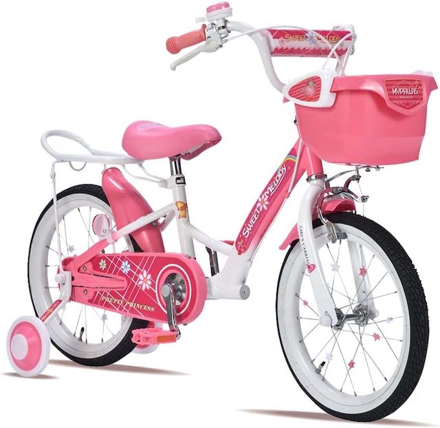 対象年齢～6歳　補助輪付き 16インチ　ジュニア　子供自転車 MyPallas　マイパラス MD-12　ピンク色