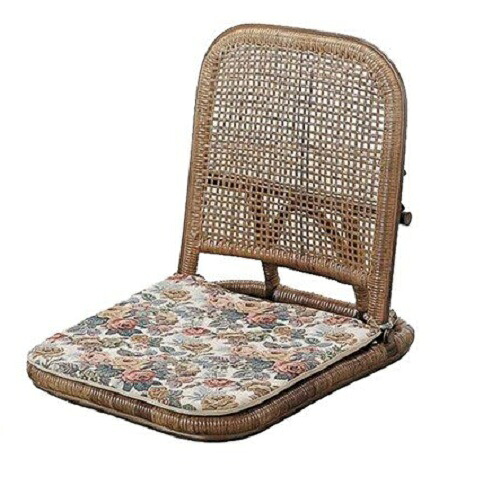 幅48×奥行64×高さ55cm 折りたたみ座椅子 完成品 座椅子 クッション付 今枝商店　籐 ラタン家具 S9B S-9B 5,823円