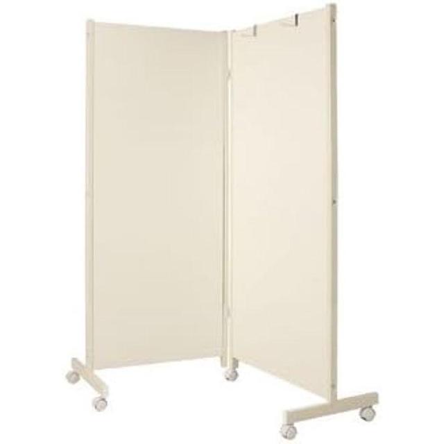 【お得 最大2000円】2連 高さ145cm キャスター付パーテーション4連 衝立 家具 仕切り インテリア 事務所 目隠し 2連 高さ145cm　ホワイト NJ-0049｜サン・ブレス