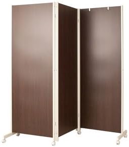 高さ180cm キャスター付パーテーション3連 衝立 家具 仕切り インテリア 事務所 目隠し 高さ180cm ダークブラウン NJ-0060