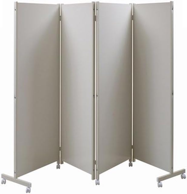【お得 最大2000円】高さ180cm キャスター付パーテーション4連 衝立 家具 仕切り インテリア 事務所 目隠し 高さ180cm ホワイト NJ-0172|サン・ブレス