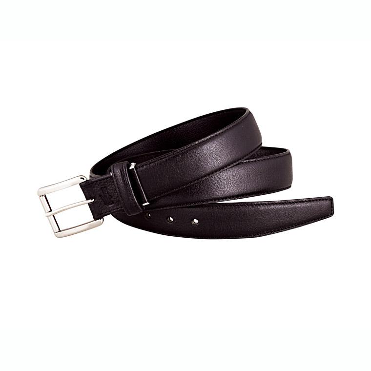 メンズベルト　ピン式　牛革 最大ウエスト約100cmまで対応 ラコステ LB84560 ブラック色　147-B010