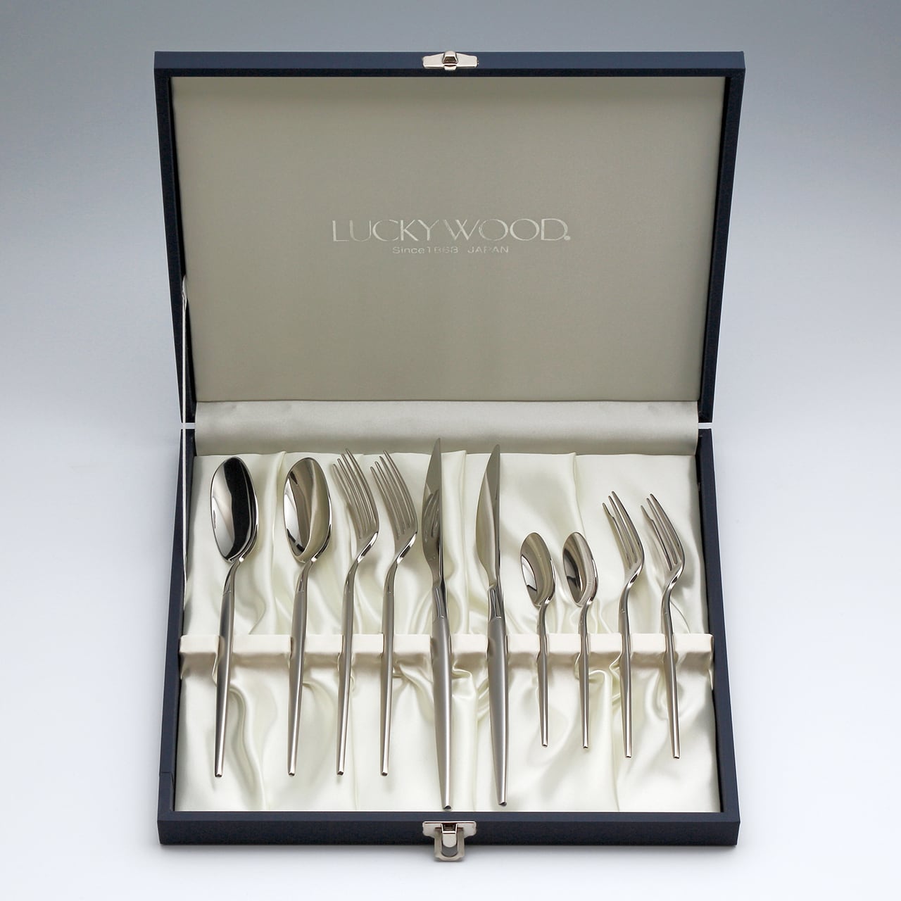 【お得 最大2000円】10本セット　5種各2本 10pc ペアディナーセット　カトラリーセット ラッキーウッド 　ミルトア 5-12510-2110｜サン・ブレス