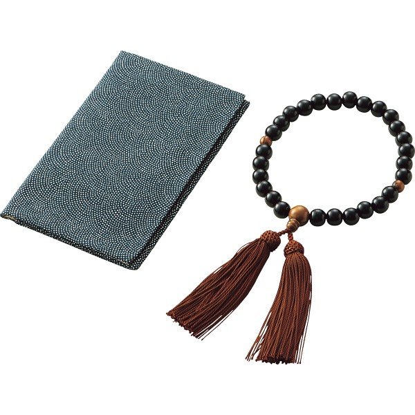 楽天市場】縞黒檀京念珠・念珠袋セット 男性用 | 数珠 お数珠 じゅず