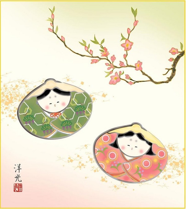 楽天市場】ひな祭り色紙 だるま雛 井川洋行作 色紙スタンド付き