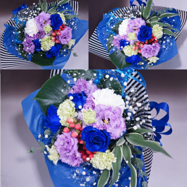 青バラ入り花束青バラ3本と他の花も混ぜてオリジナル 世界に一つの贈り物 お誕生日出産祝い 青い薔薇 青いバラ 青バラ 種類の青バラ選べます ブルーローズ 生花 花 プレゼント ギフト生花 お礼 青色 花 ブルー系 結婚 出産 珍しい花 花 退職祝 Napierprison Com