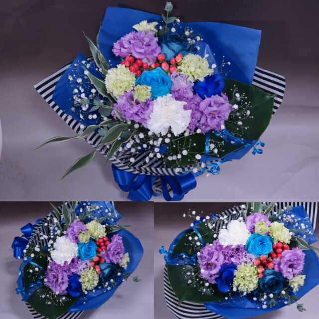 青バラ入り花束青バラ3本と他の花も混ぜてオリジナル 世界に一つの贈り物 お誕生日出産祝い 青い薔薇 青いバラ 青バラ 種類の青バラ選べます ブルーローズ 生花 花 プレゼント ギフト生花 お礼 青色 花 ブルー系 結婚 出産 珍しい花 花 退職祝 Napierprison Com