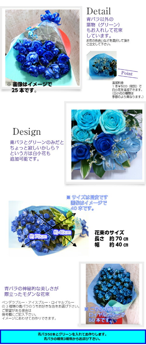青バラの花束 50本 青いバラ 青薔薇 3種類の青バラが選べる ブルーローズ 生花 誕生日 パーティー プレゼント 記念日 キャバクラ 青バラ 生花 メッセージカード 生花 彼氏に お礼 青色 花 ブルー系 結婚 出産 珍しい花 新品種 プレゼント Prescriptionpillsonline Is