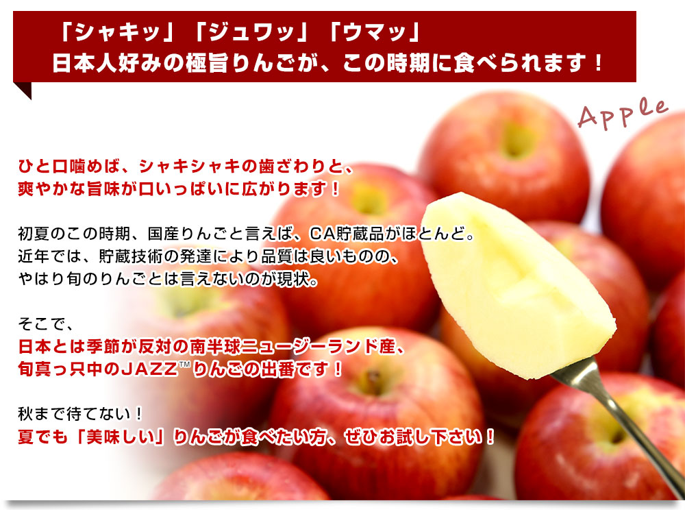 楽天市場 ニュージーランド産 Jazzりんご 品種 サイフレッシュ 約2キロ 11から15玉入 リンゴ 林檎 送料無料 市場発送 産直だより