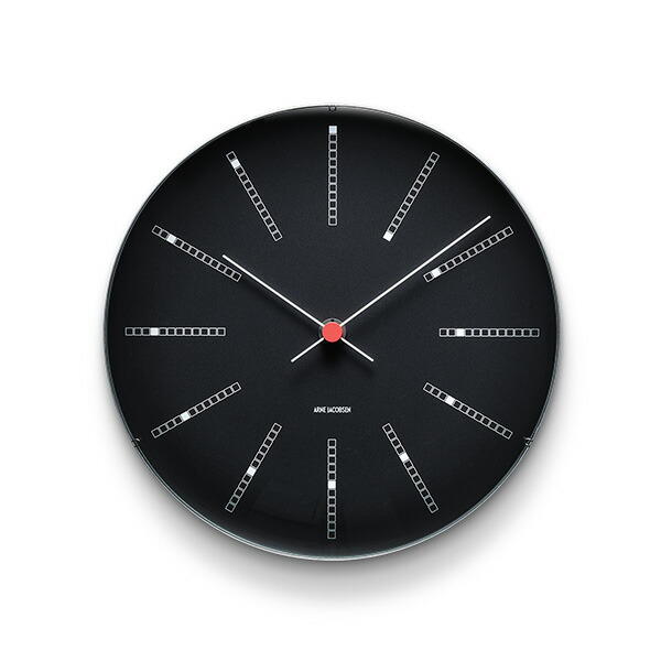★!PT１０倍還元!★Arne Jacobsen アルネ ヤコブセン 掛け時計 Bankers Wall Clock 29cm ブラック　43646　《掛け時計/新居/インテリア/ギフト/お祝い/事務所/デザイナー/》【ケイ・コーポレイション】