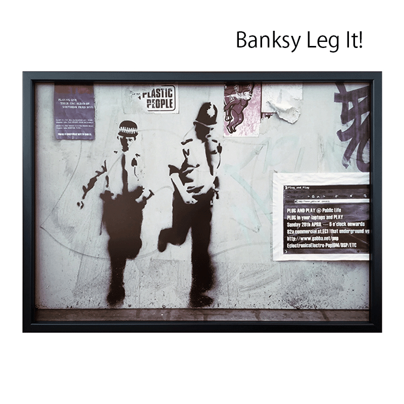 ★!PT１０倍還元!★ 【bicosya/美工社】Banksy /バンクシー Leg It ! IBA-62209　《/絵画/おしゃれ/御祝/絵/壁掛/ポスター／アート/芸術/美術/教材/ピクチャー/飾り/インテリア/ポップアート/》