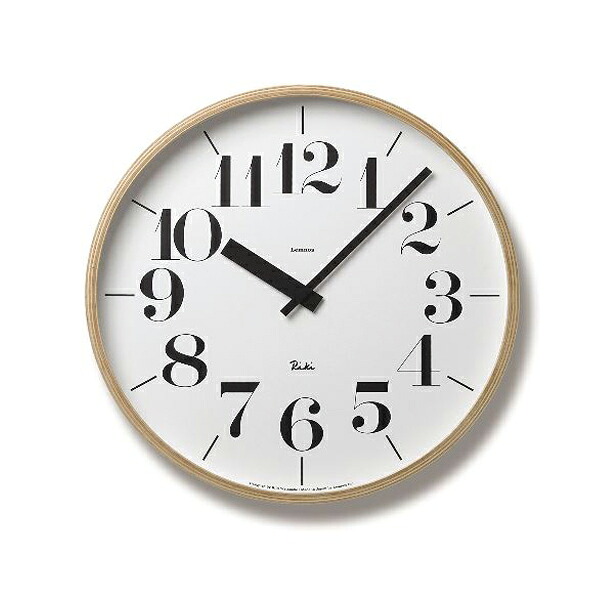 ★!PT１０倍還元!★ 【Lemnos/レムノス】RIKI CLOCK / リキクロック L（太文字）《見やすい/掛け時計/シンプル/おしゃれ/プレゼント/御祝》