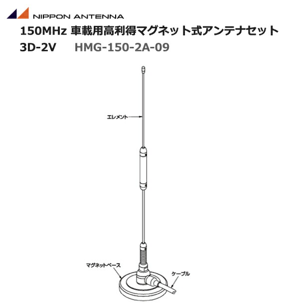 【楽天市場】無線 日本アンテナ 400MHz帯 車載用 マグネット式アンテナセット MG-450-1A-09 簡易無線 トランシーバー ホイップアンテナ  容量接地式 高利得型 : サンクチュアリ