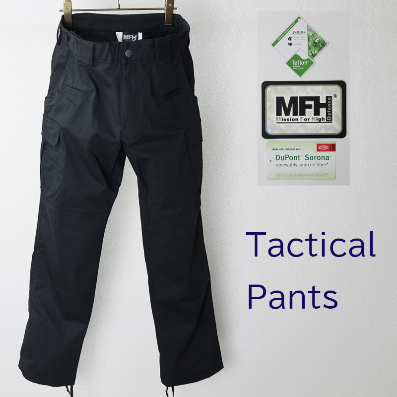 MFH社製. Type-01713 Strike タクティカルパンツ[ブラック] US BDU パンツ 新品 ポケット たくさん 5.11 カーゴパンツ タクティカル ミリタリー セキュリティ タン 前 ファスナー ジッパー 作業着 テフロン エスアンドグラフ