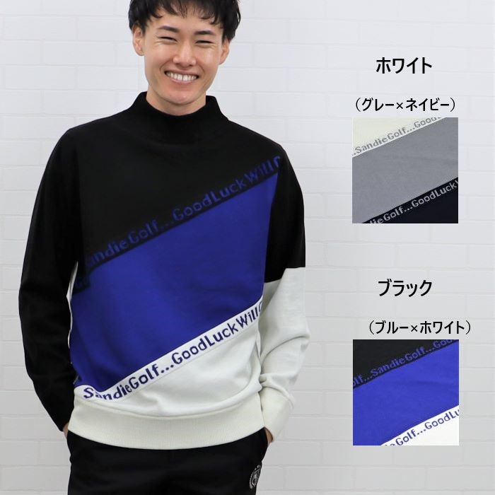 楽天市場 メンズななめボーダーセーターメンズゴルフセーター ゴルフメンズセーター ゴルフウェアメンズセーター メンズゴルフウェアセーター ゴルフメンズ 防寒セーター ゴルフメンズ暖かいセーター メンズゴルフ裏付きセーター M L Ll ホワイト ブラック ブルー