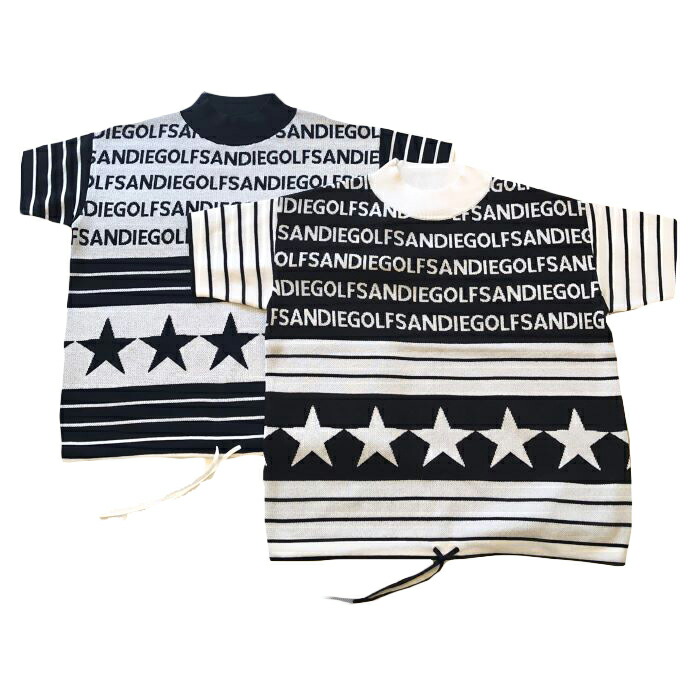 祝開店大放出セール開催中 星ロゴ柄ニットレディースゴルフ レディースゴルフウェア レディースゴルフ半袖 ゴルフレディース ゴルフウェアレディース ゴルフレディース半袖 S M L ネイビー ブラック かわいいゴルフウェア 抗菌防臭 大きいサイズ 小さいサイズ ゴルフ