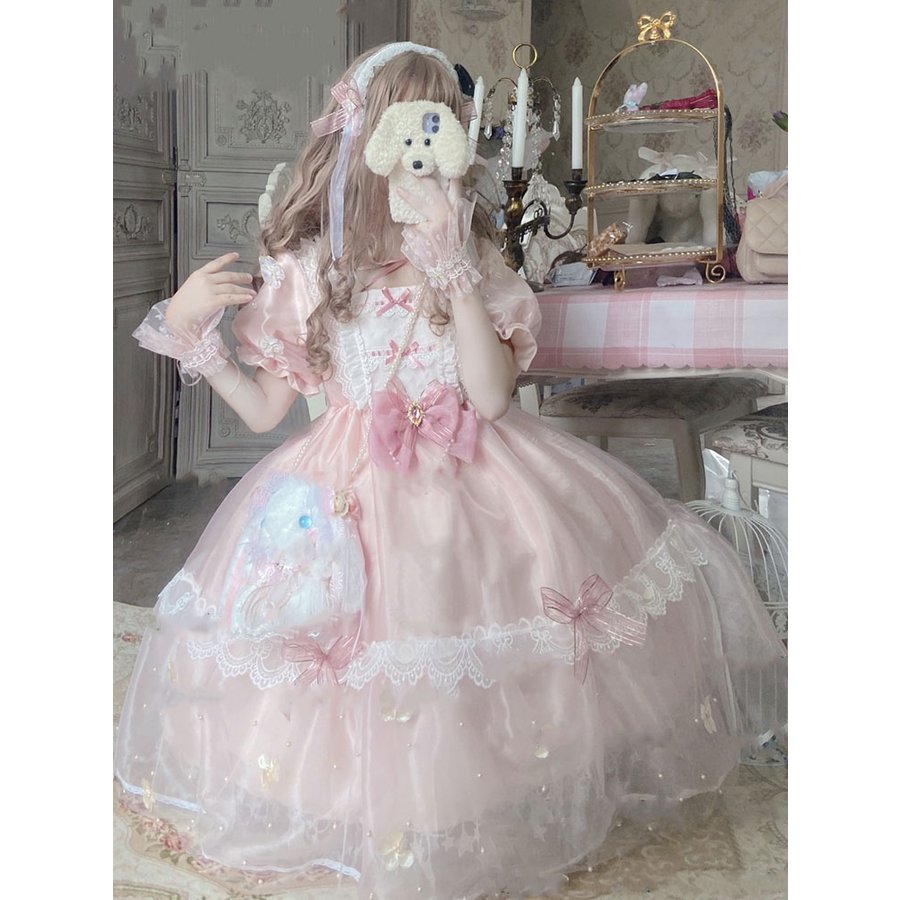 Le Flacon ピンクレースワンピース可愛いロリータ Le Flacon ピンクレースワンピース可愛いロリータ Le Flacon