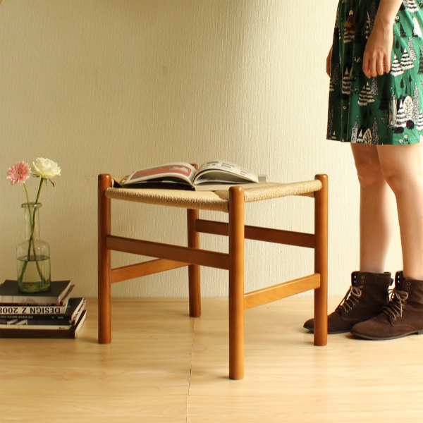 【選べる2色☆】【デザイナー:ハンス・J・ウェグナー】 商品名:Paper code Stool(ペーパーコードスツール)プレミアム【高品質】【リプロダクト】【ジェネリック】【木製】【Yチェア】【オットマン】【ND53】【北欧家具】|sandy style