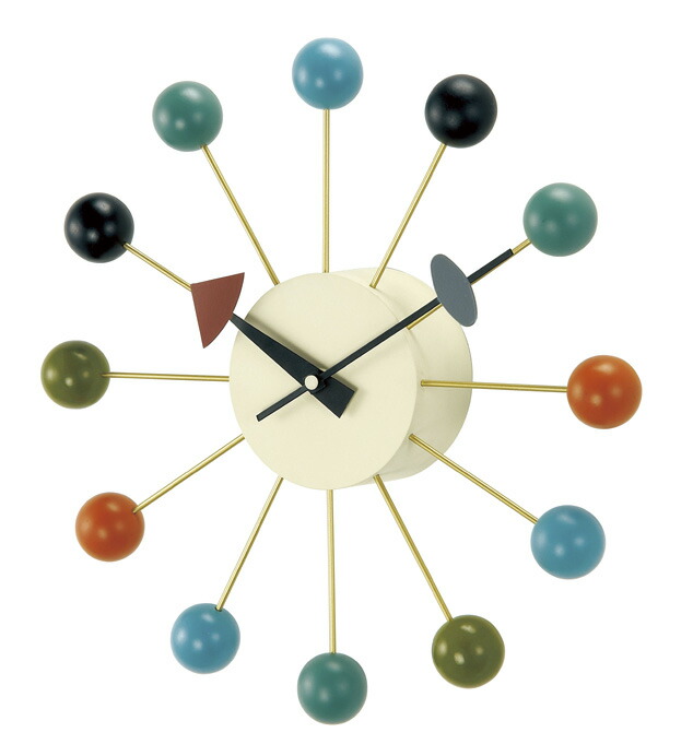 【正規ライセンス】 【デザイナー：ジョージ・ネルソン】 商品名：Ball clock（ボールクロック） 【ネルソンクロック】【大きい】【壁掛け】【時計】【オブジェ】【ミッドセンチュリー】【木製】【デザイン】