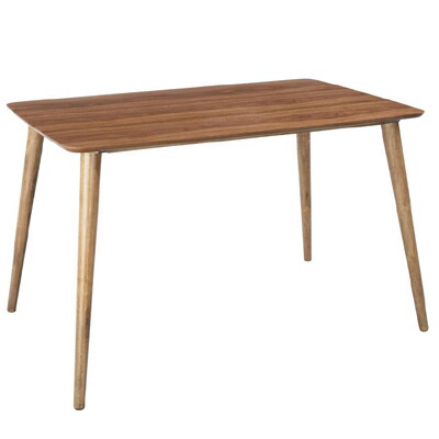 商品名：NORDIC ダイニングテーブル（L） 【テーブル】【木製テーブル】【STAC】【４人用】【ブラウン】【ウォールナット】【丸脚】【北欧】【家具】【242】【通販】