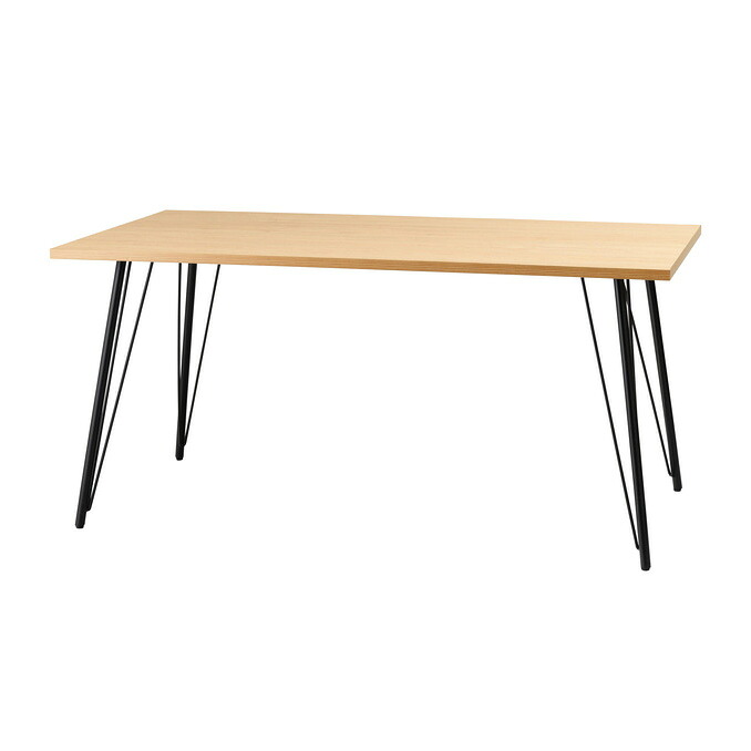 商品名：ウッド アイアンテーブル（150×80cm） 【ダイニングテーブル】【338】【センターテーブル】【SPT】【北欧】【カフェテーブル】【スチール】【ラウンド】【丸】【ナチュラル】【ブラウン】【木製】