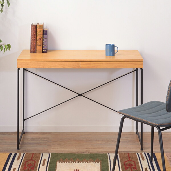 100cm×45cm 商品名：スチール＆ウッド（デスク） 【SOHO】【北欧】【331】【リモートワーク】【書斎】【SEND】【ナチュラル】【ブラック】【スモールオフィス】【デザイン】【デスク】【机】【通販】