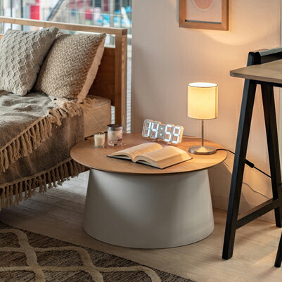 商いもの名：CONE TABLE WOOD ラウンド速見表（L）【サイドテーブル】【991】【真っただ中速見表】【SPT】【北欧】【室外】【珈琲速見表】【オーク材】【置き目速見表】【丸速見表】【脂】