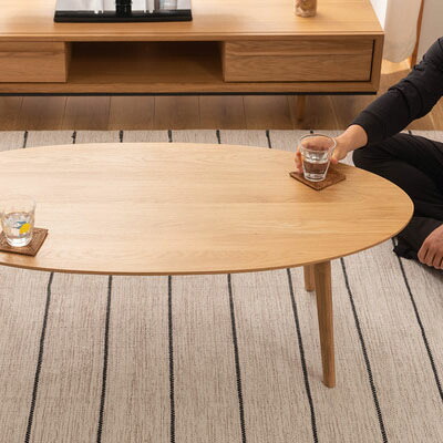 商品名 オーバル テーブル（120&times;55cm）【オーバルテーブル】 【センターテーブル】 【テーブル】 【北欧】 【おしゃれ】 【シンプル】【SMTK】 【コンパクト】 【木製】 【天然木】 【343】【楕円型】 【スタイリッシュ】 【リビング】 【一人暮らし】｜sandy style