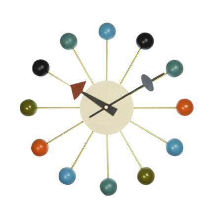 【デザイナー：ジョージ・ネルソン】 商品名：Ball clock（ボールクロック） リプロダクト製品 【ネルソンクロック】【大きい】【壁掛け】【時計】【オブジェ】【ミッドセンチュリー】【木製】【デザイン】
