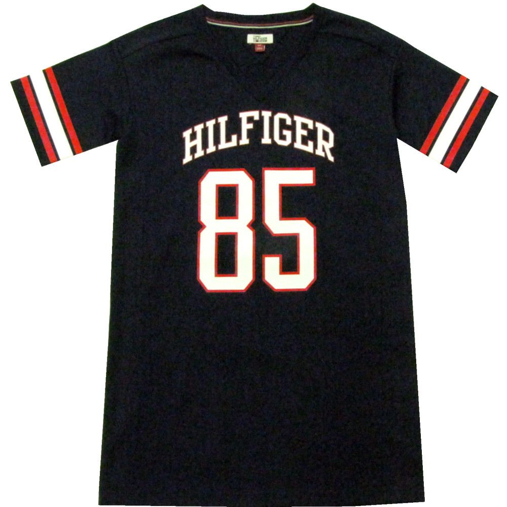 楽天市場 Tommy Hilfiger Denim トミーヒルフィガー デニム Hilfiger85ロング丈ゲームシャツ Navy Tシャツチュニックワンピース Select Shop サンファン